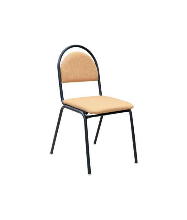 Steel Construction & Fine Wood Retro Chair, black lacquer