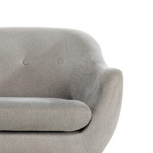 Hygger Soft Cushion Armchair, grey cotton & plywood legs - Image 5